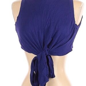 Blue Tie-Back Top